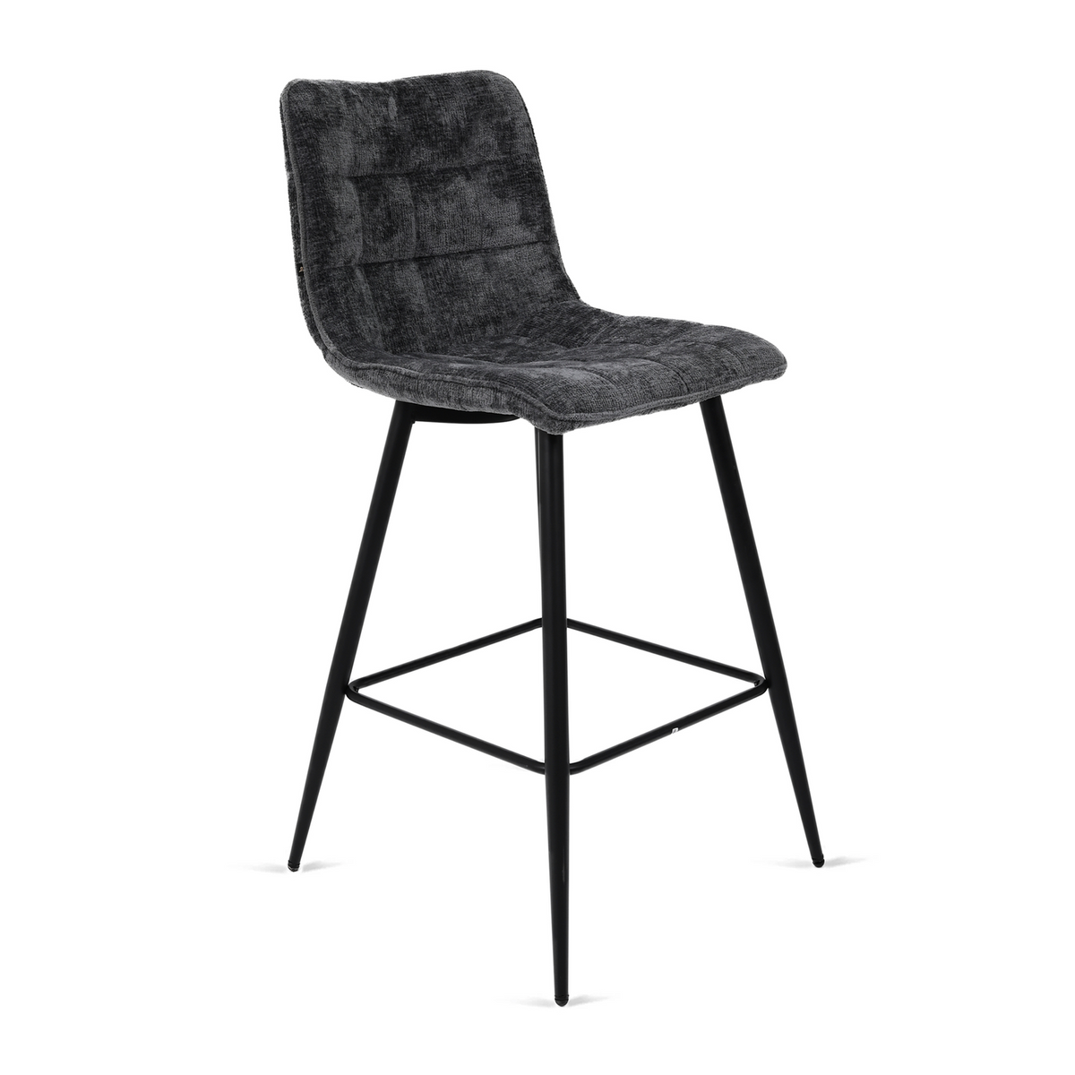 4er-Set Barhocker Lucille aus Chenille - Petrol-Barhocker-Benoa-le canapé