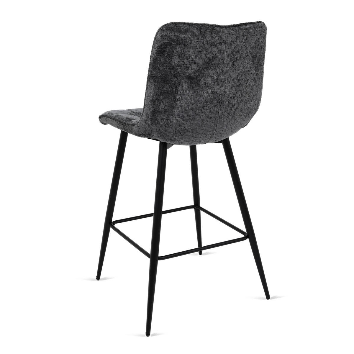 4er-Set Barhocker Lucille aus Chenille - Petrol-Barhocker-Benoa-le canapé