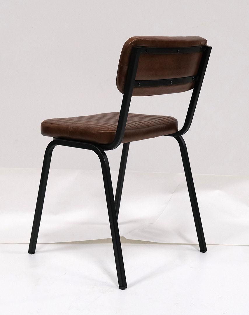 4er-Set Esszimmerstühle Astoria - gestepptes Büffelleder - Dunkelbraun-Esszimmerstuhl-Trademark Living-le canapé