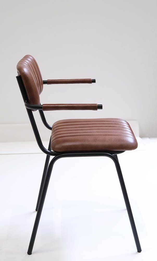 4er-Set Esszimmerstühle Diner mit Armlehnen – Braun/Schwarz-Esszimmerstuhl-Trademark Living-le canapé