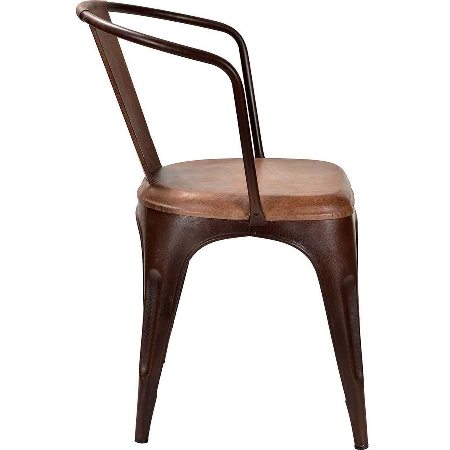 4er-Set Esszimmerstühle Living - Cognac & Leder-Armlehnenstuhl-Trademark Living-le canapé