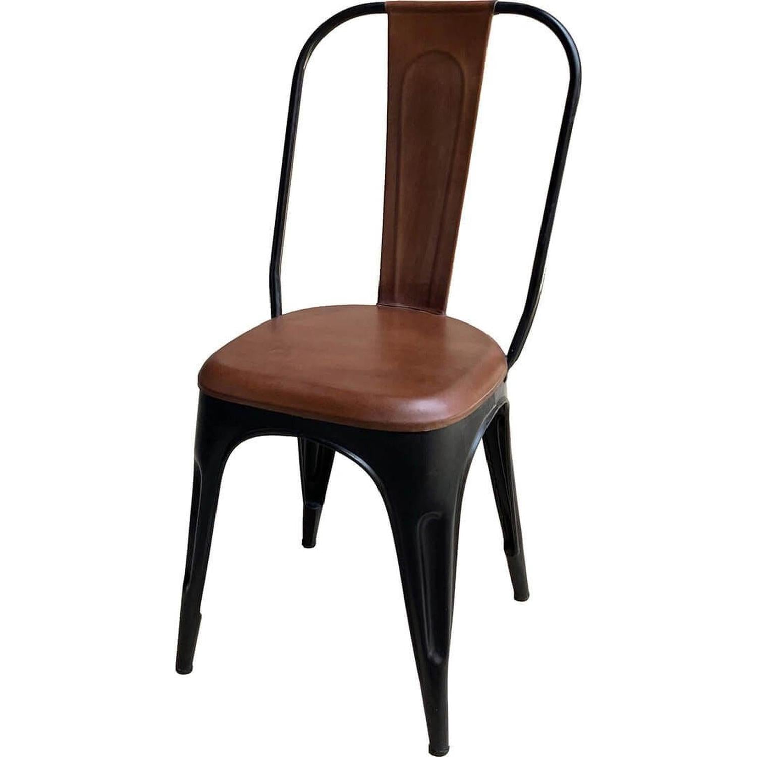 4er-Set Esszimmerstühle Living - hohe Rückenlehne - Schwarz mit Leder-Esszimmerstuhl-Trademark Living-le canapé