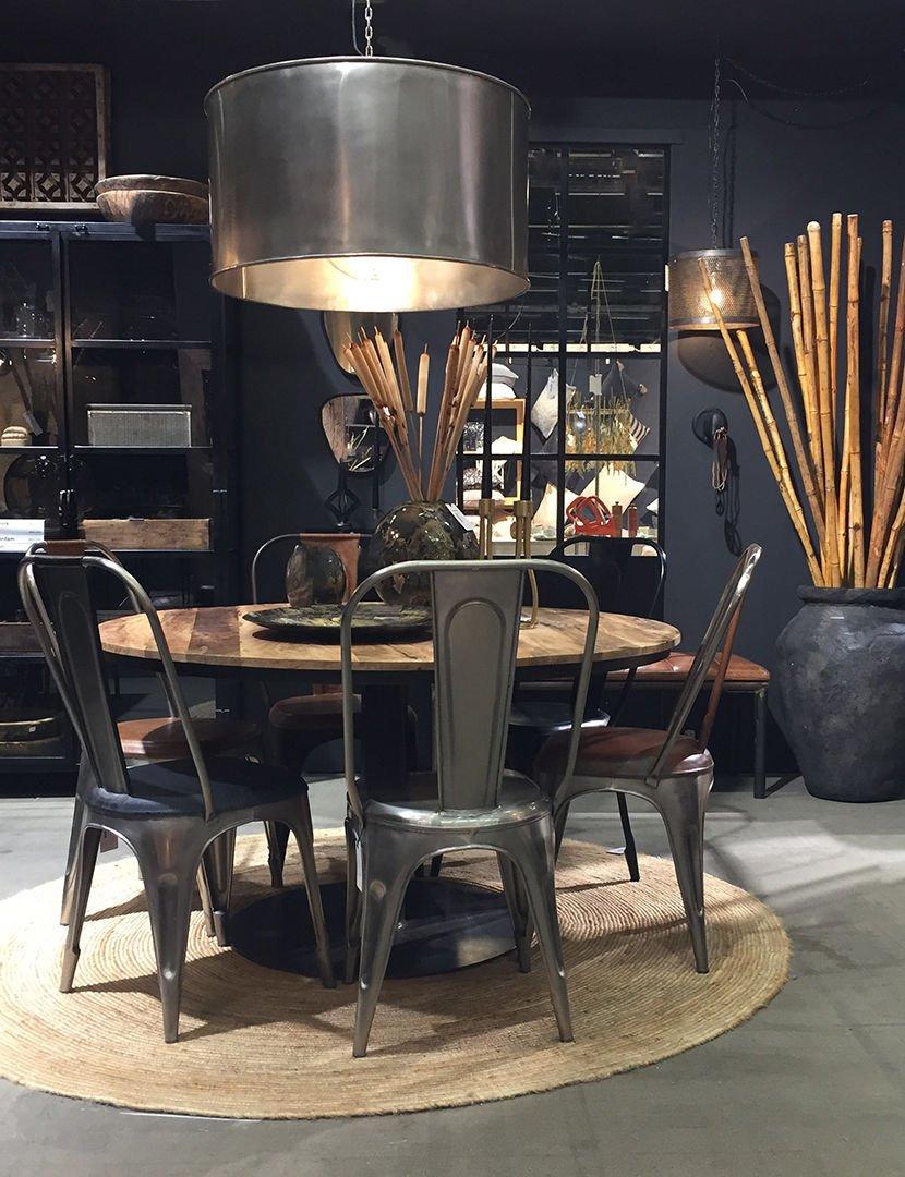 4er-Set Esszimmerstühle Living mit hoher Rückenlehne - Leder glänzend-Esszimmerstuhl-Trademark Living-le canapé