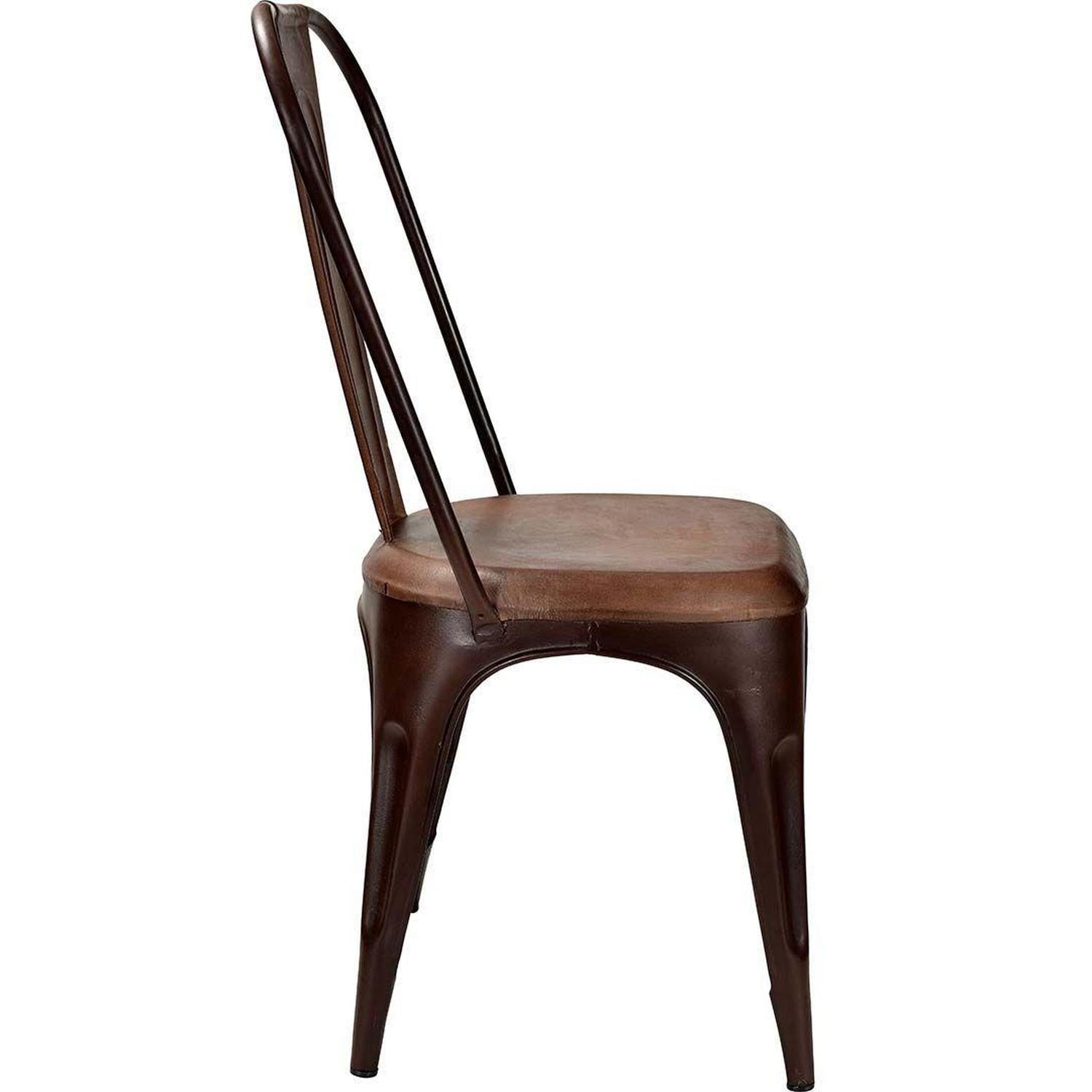4er-Set Esszimmerstühle Living mit hoher Rückenlehne - Rost mit Leder-Esszimmerstuhl-Trademark Living-le canapé