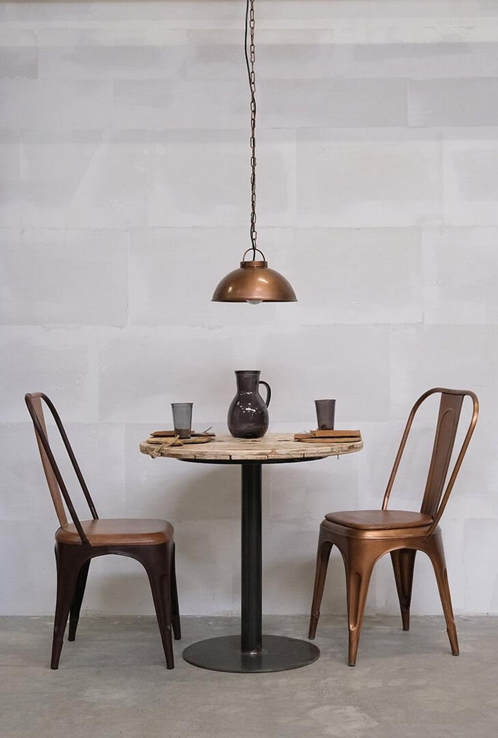 4er-Set Esszimmerstühle Living mit hoher Rückenlehne - Rost mit Leder-Esszimmerstuhl-Trademark Living-le canapé