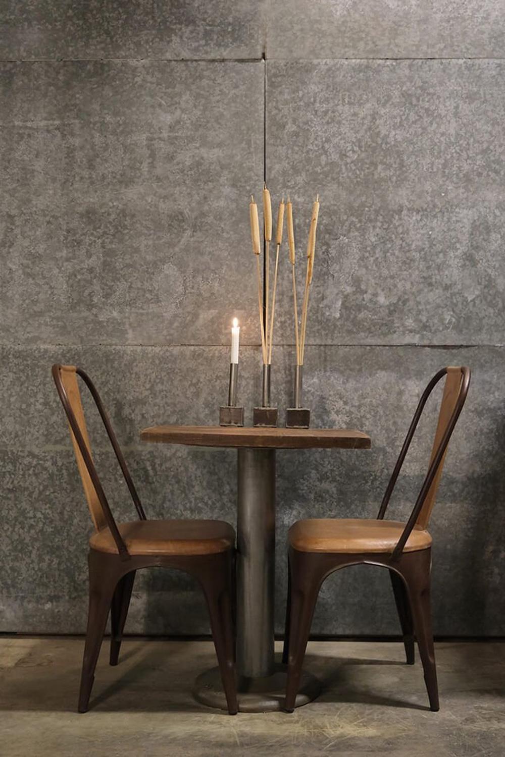 4er-Set Esszimmerstühle Living mit hoher Rückenlehne - Rost mit Leder-Esszimmerstühle-Trademark Living-le canapé