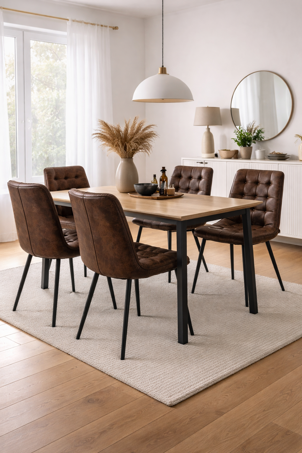 4er-Set Esszimmerstühle Lucille - Dunkelbraun-Esszimmerstuhl-Benoa-le canapé
