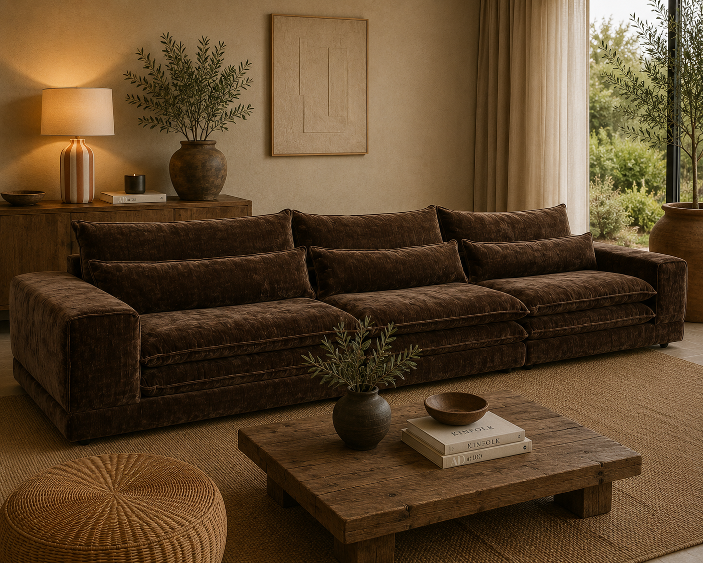 6-Sitzer Sofa London - Dunkelbraun-6-Sitzer Sofas-Pole to Pole-le canapé