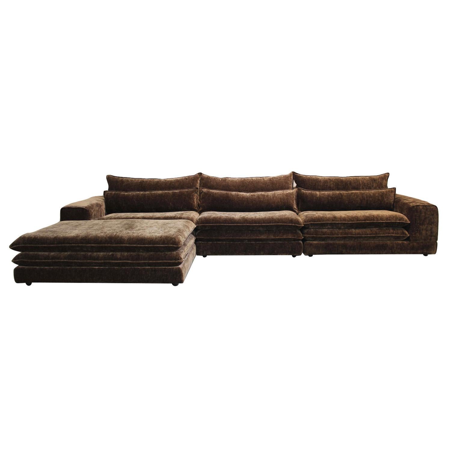 6-Sitzer Sofa London mit Chaiselounge - Dunkelbraun-6-Sitzer Sofas-Pole to Pole-le canapé