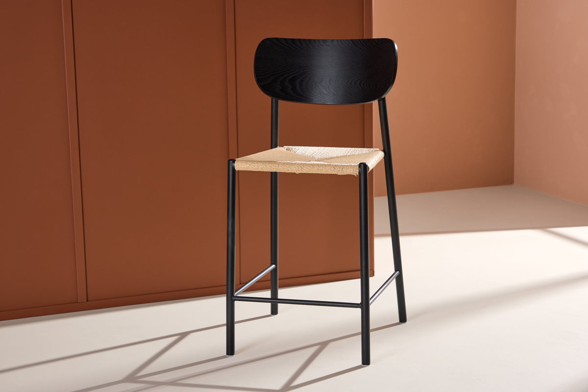 Barhocker Polly aus Rattan - Schwarz - Venture Home - le canapé