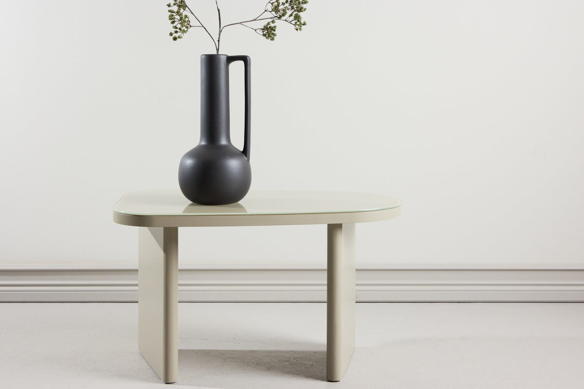 Beistelltisch Grönvik 70cm aus Glas - Beige - Venture Home - le canapé