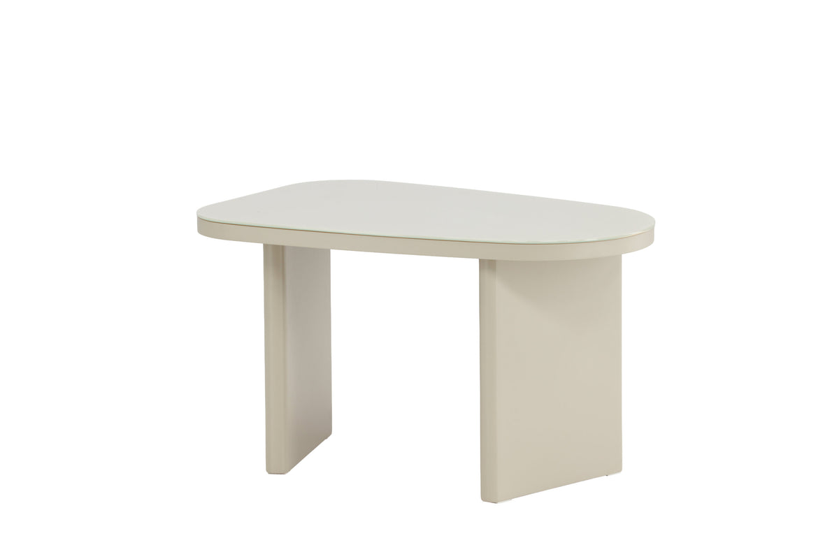 Beistelltisch Grönvik 70cm aus Glas - Beige - Venture Home - le canapé