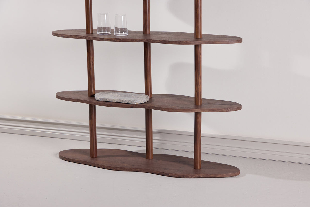 Regal Moln 140cm mit geschwungenen Böden - Mokka - Venture Home - le canapé