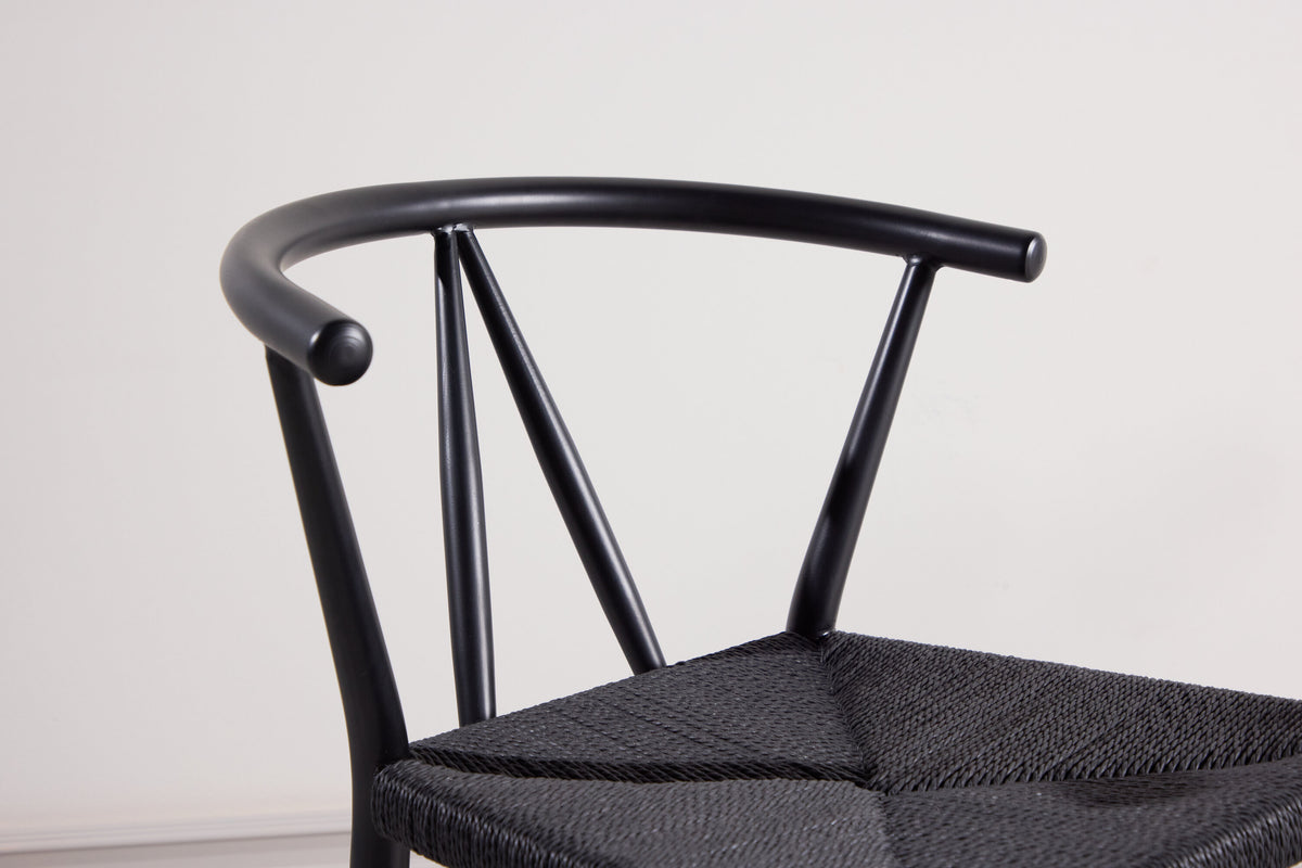 Esszimmerstuhl Alfons aus Metall - Schwarz - Venture Home - le canapé