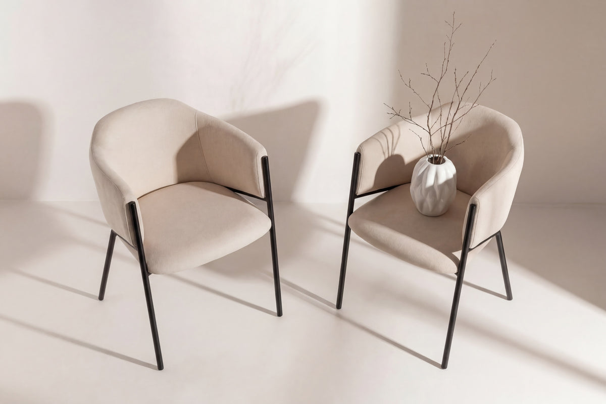 2er-Set Esszimmerstühle Evelina - Beige - Venture Home - le canapé
