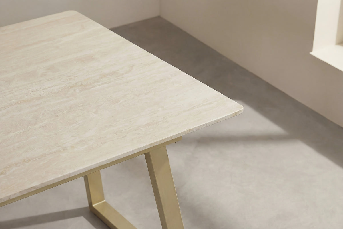 Esstisch Estelle 200cm aus Stein - Beige - Venture Home - le canapé