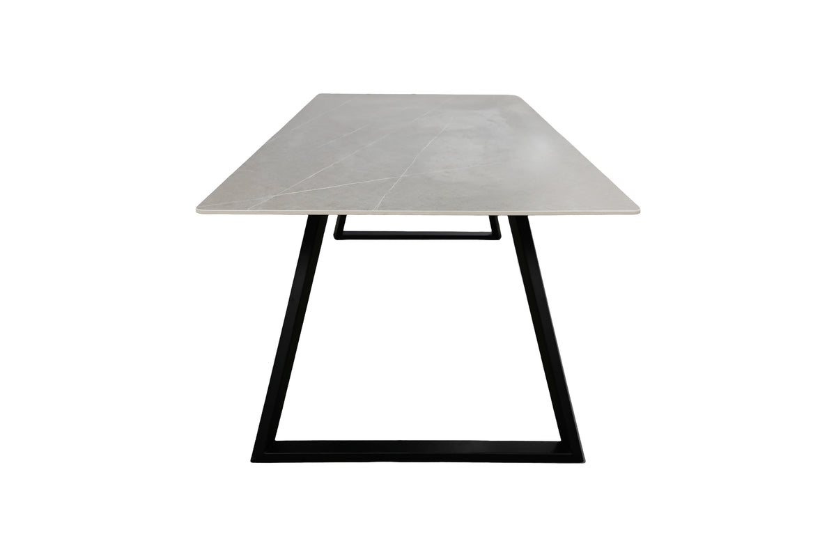 Esstisch Estelle 200cm aus Stein - Dunkelgrau - Venture Home - le canapé