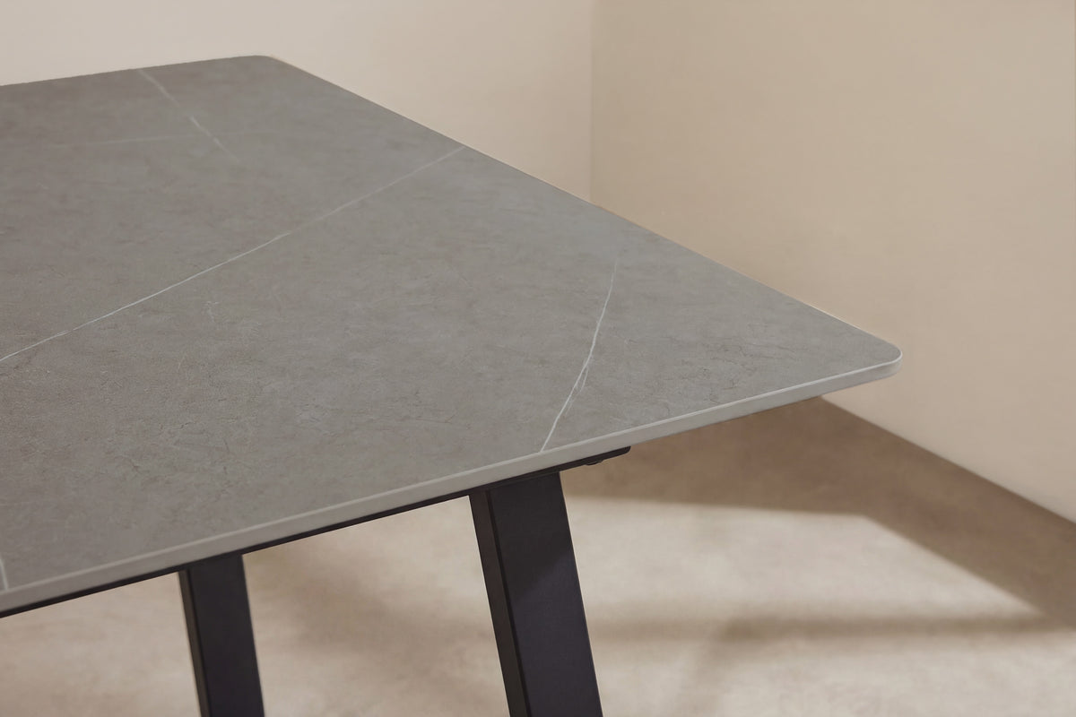 Esstisch Estelle 200cm aus Stein - Dunkelgrau - Venture Home - le canapé