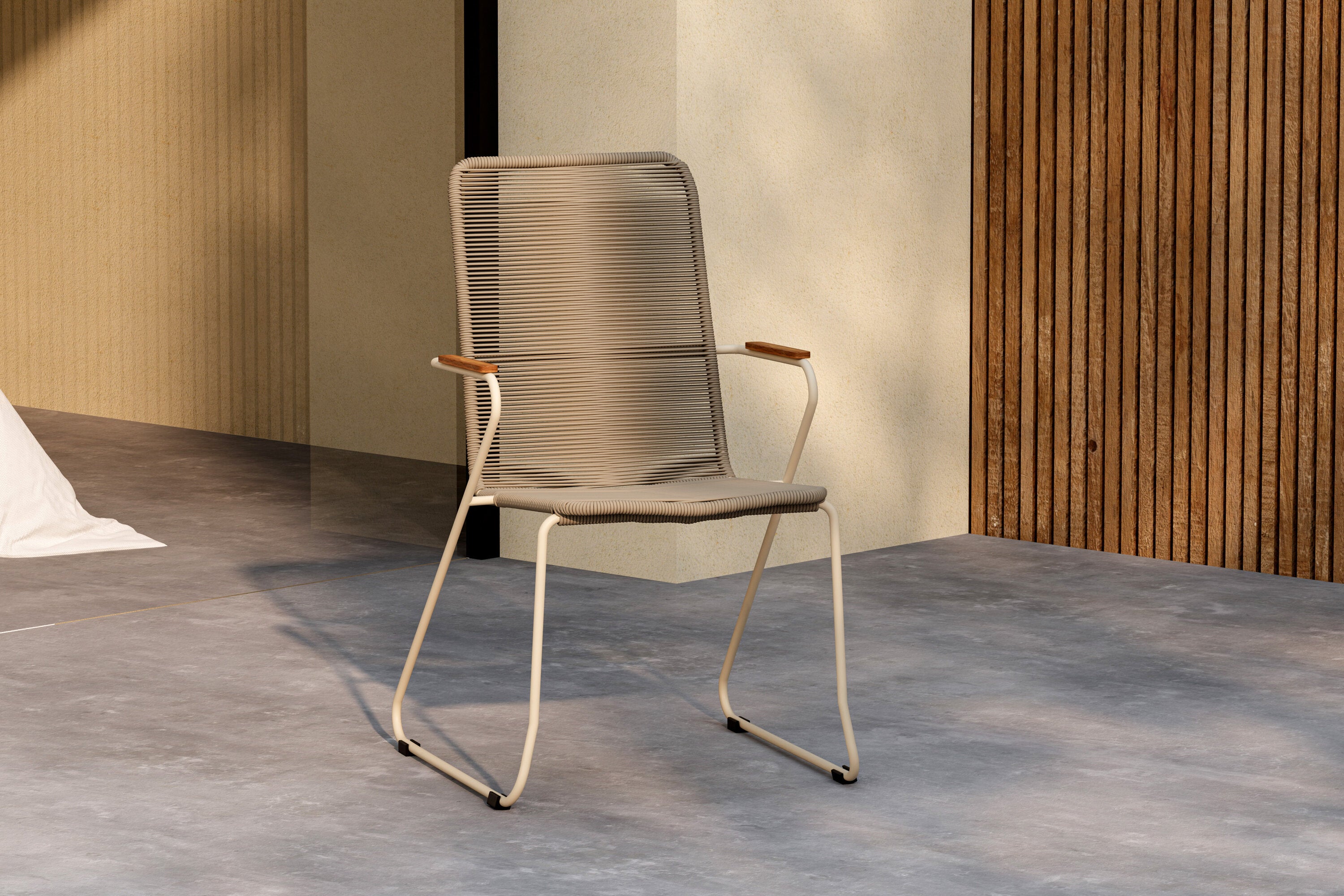 Gartenstuhl Bois aus Metall - Beige - Venture Home - le canapé