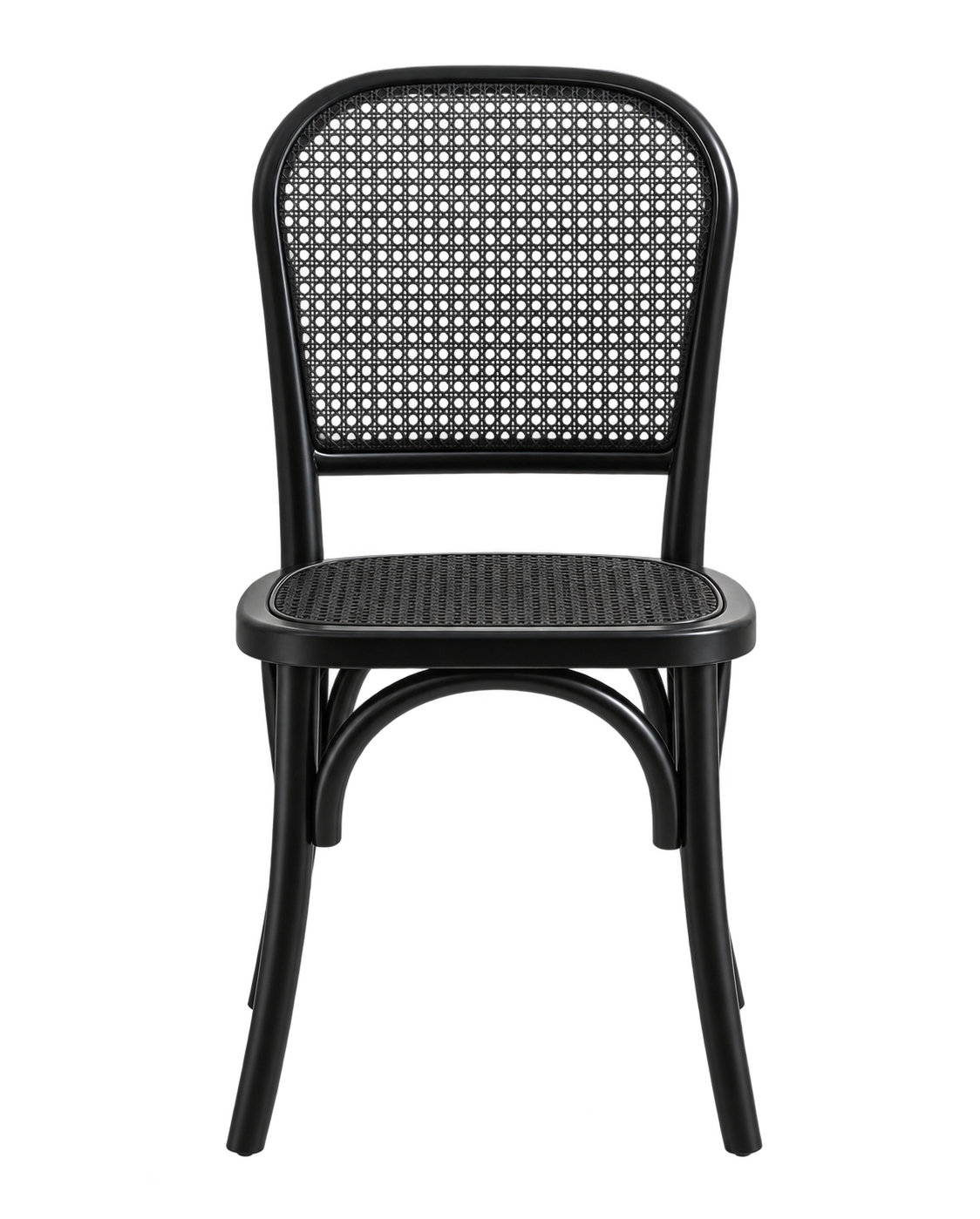 Stuhl Wicky aus Holz & Rattan - Schwarz