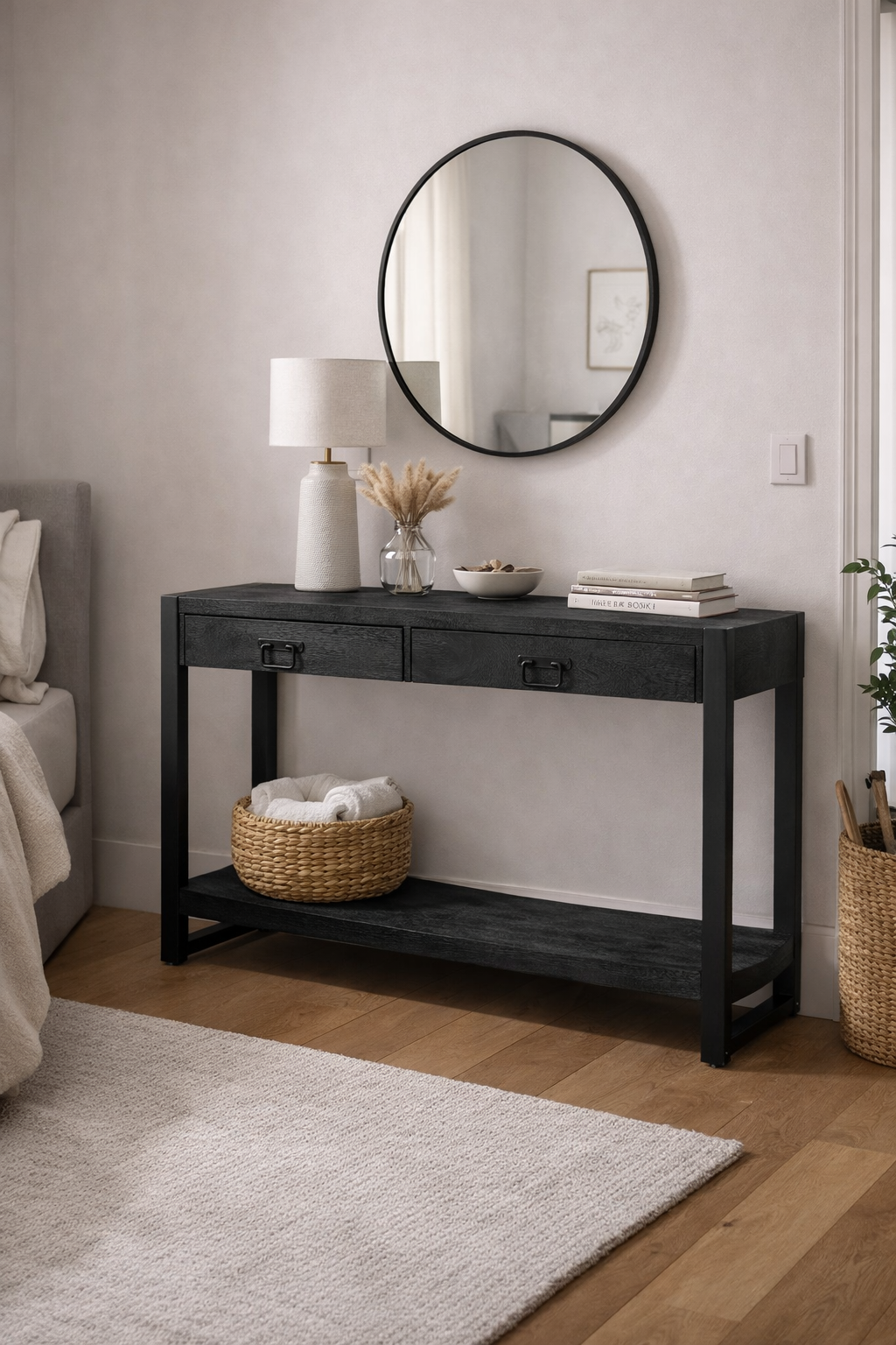 Konsolentisch Britt aus Mangoholz 120cm - Schwarz