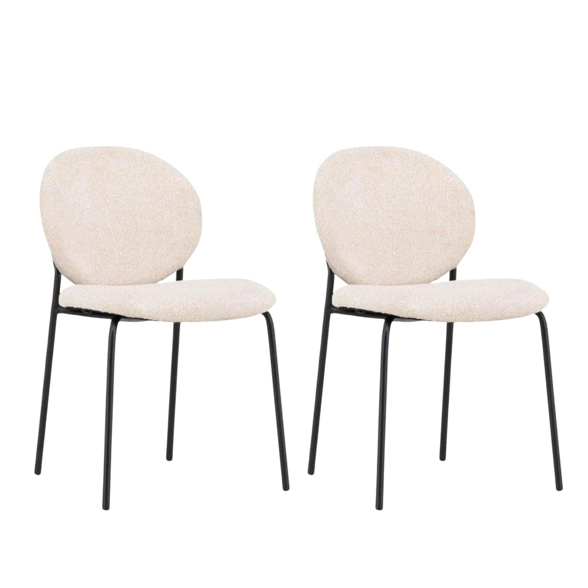 2er-Set Polsterstühle Vault aus Leinen - Beige