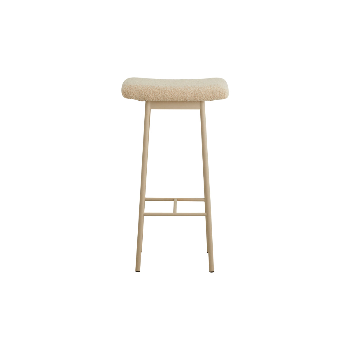 Barhocker ZALA mit Sitz aus Teddy Bouclé - Beige