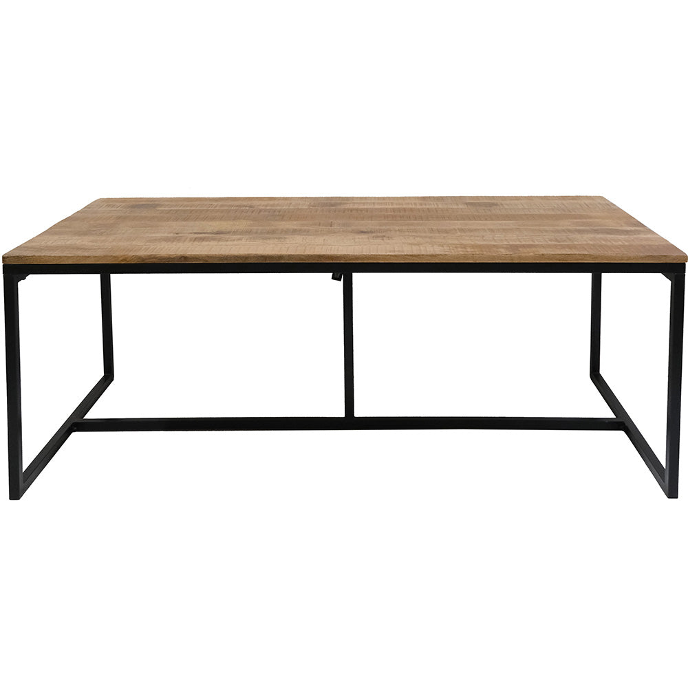 Esstisch Ronaldo 200cm aus Massivholz mit Metallgestell - Cremeweiß - Trademark Living - le canapé