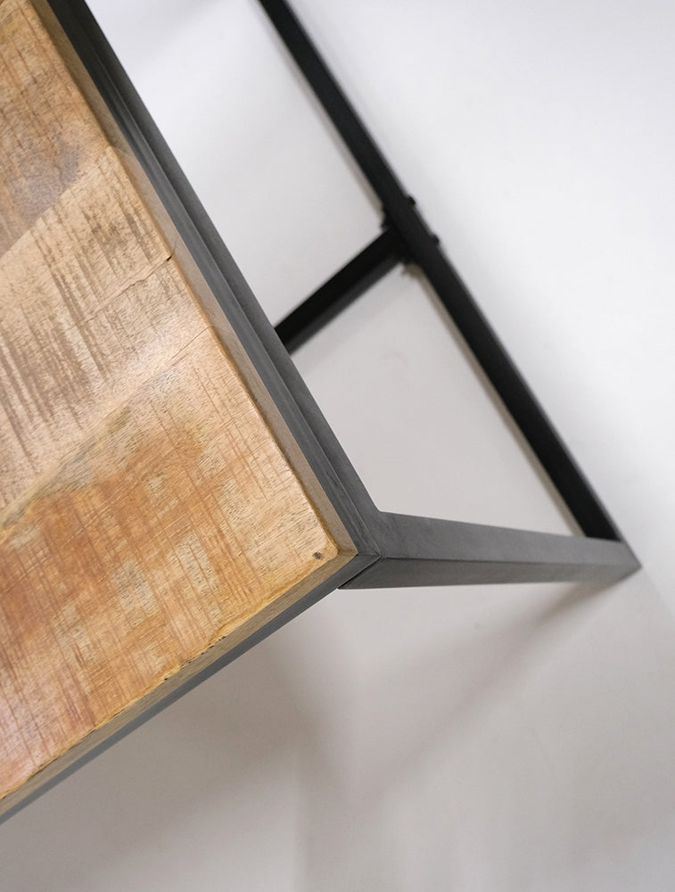 Esstisch Ronaldo 200cm aus Massivholz mit Metallgestell - Cremeweiß - Trademark Living - le canapé