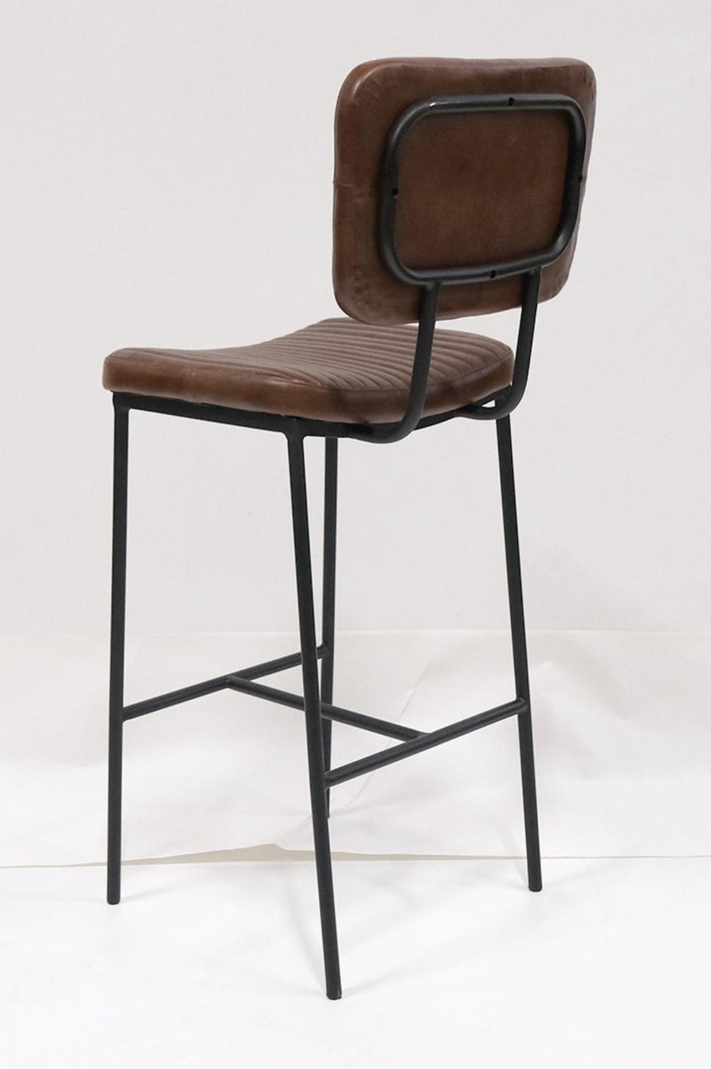 Barhocker Astoria aus gestepptem Leder - Braun-Barhocker-le canapé