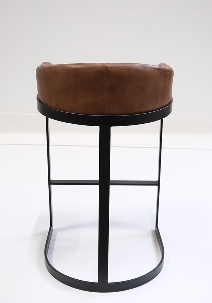 Barhocker Odense mit Ledersitz aus Metall - Braun - Trademark Living - le canapé