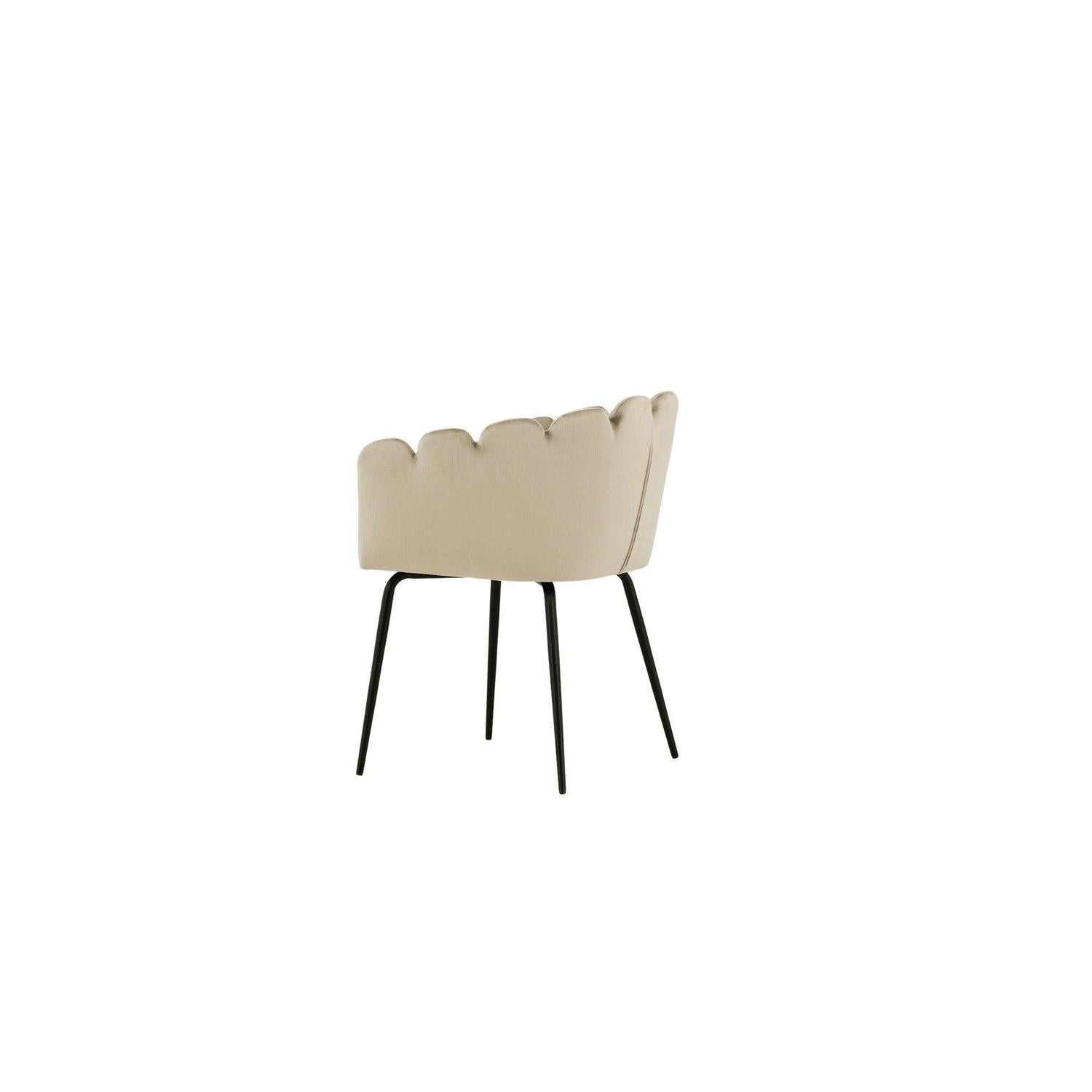 Armlehnenstuhl Limhamn aus Samt - Beige-Armlehnenstuhl-Furniture Fashion-le canapé