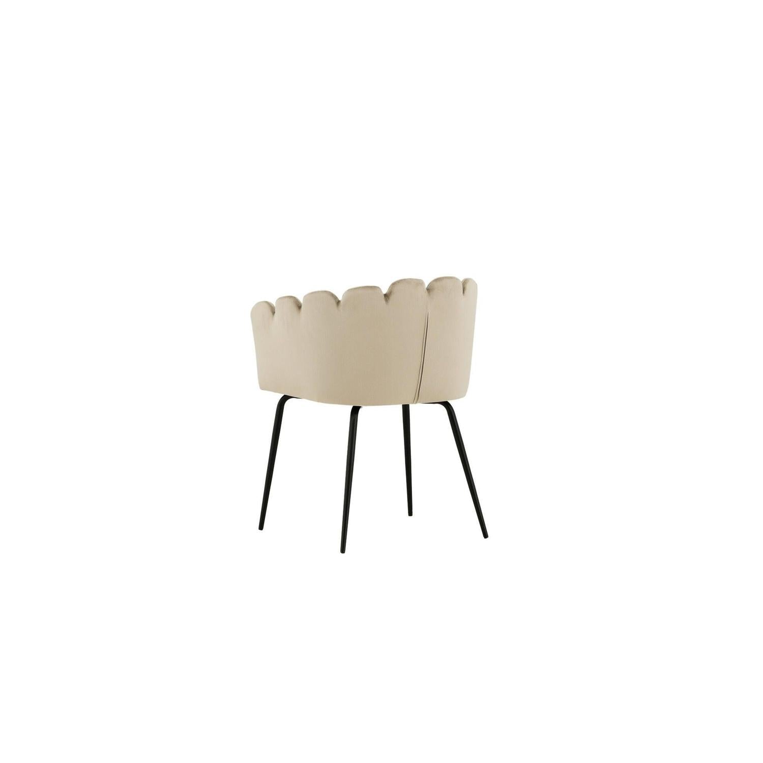 Armlehnenstuhl Limhamn aus Samt - Beige-Armlehnenstuhl-Furniture Fashion-le canapé
