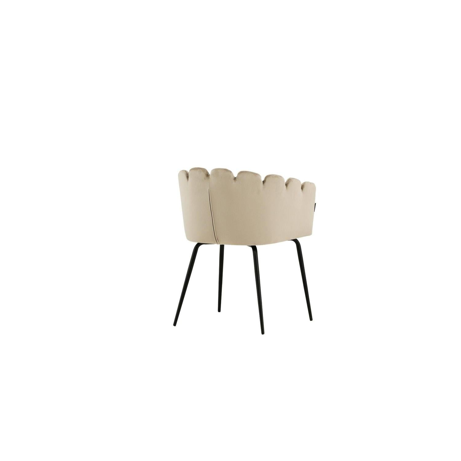 Armlehnenstuhl Limhamn aus Samt - Beige-Armlehnenstuhl-Furniture Fashion-le canapé