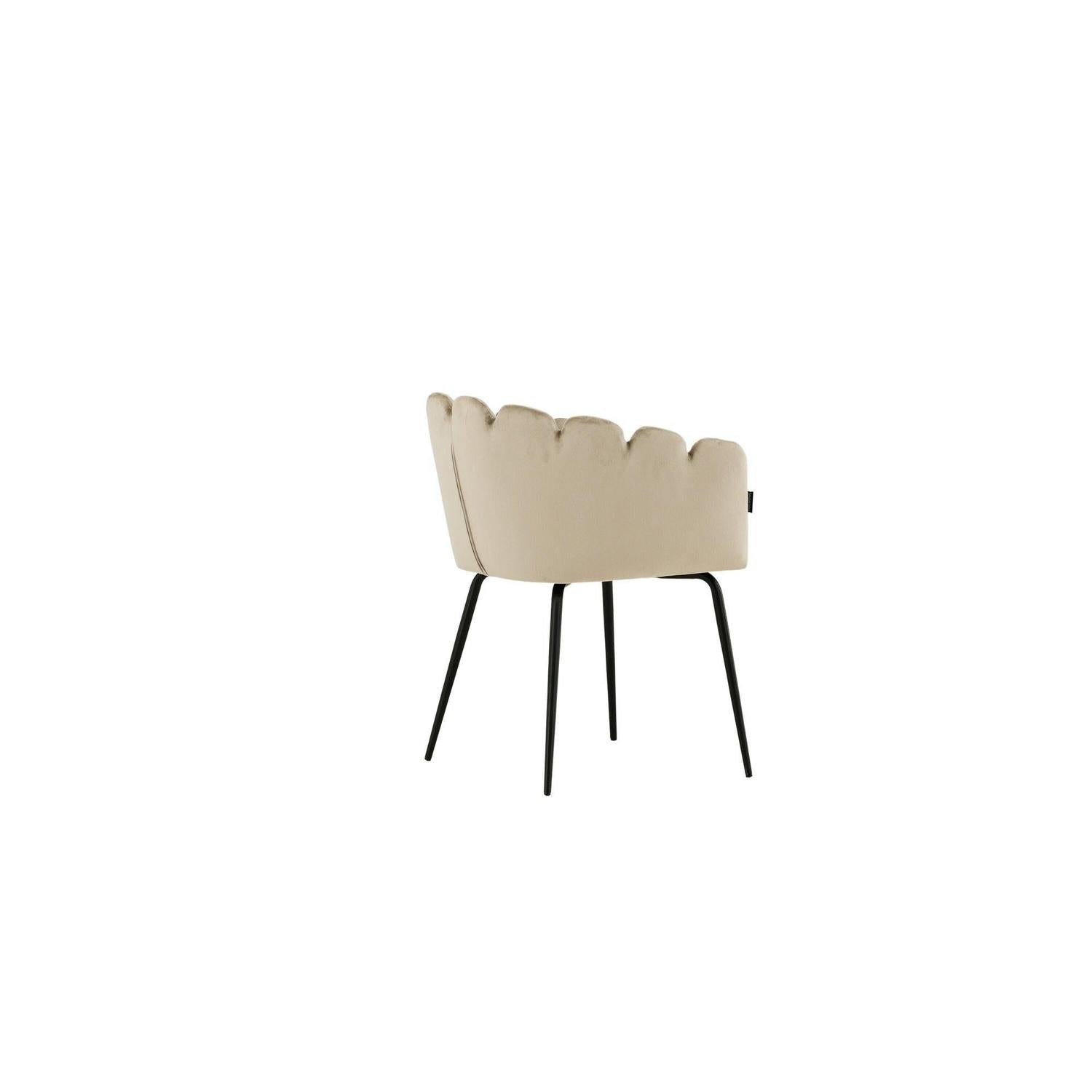 Armlehnenstuhl Limhamn aus Samt - Beige-Armlehnenstuhl-Furniture Fashion-le canapé