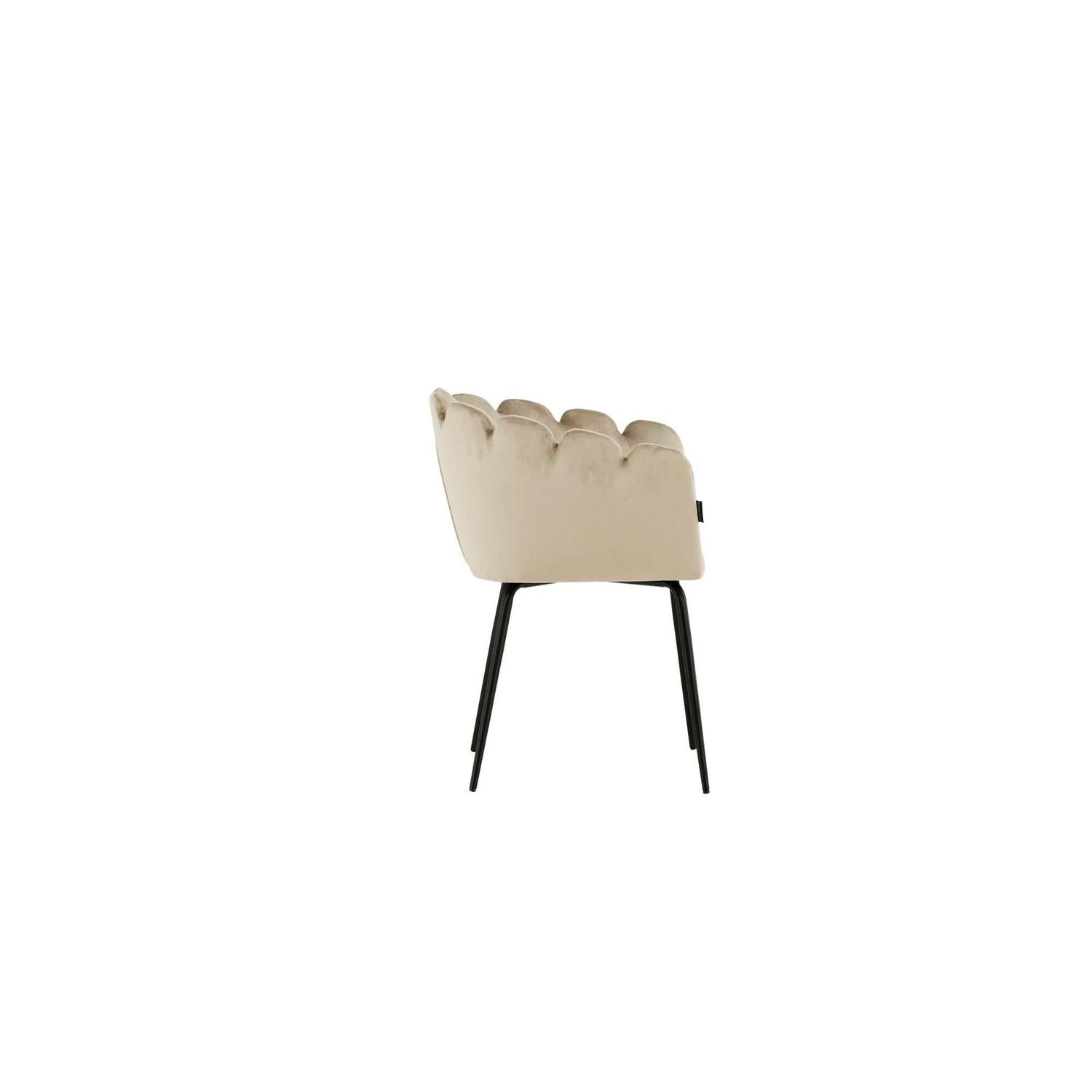 Armlehnenstuhl Limhamn aus Samt - Beige-Armlehnenstuhl-Furniture Fashion-le canapé