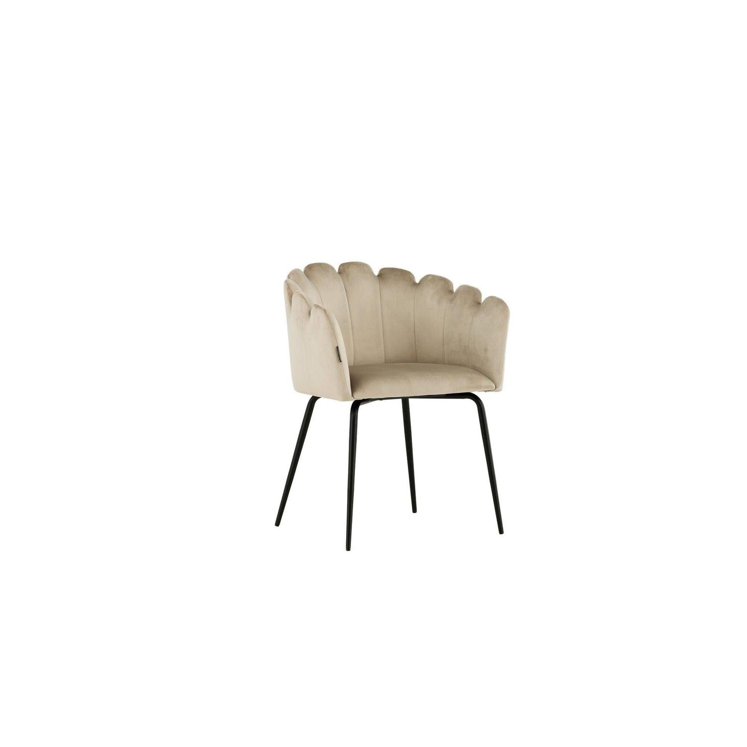 Armlehnenstuhl Limhamn aus Samt - Beige-Armlehnenstuhl-Furniture Fashion-le canapé
