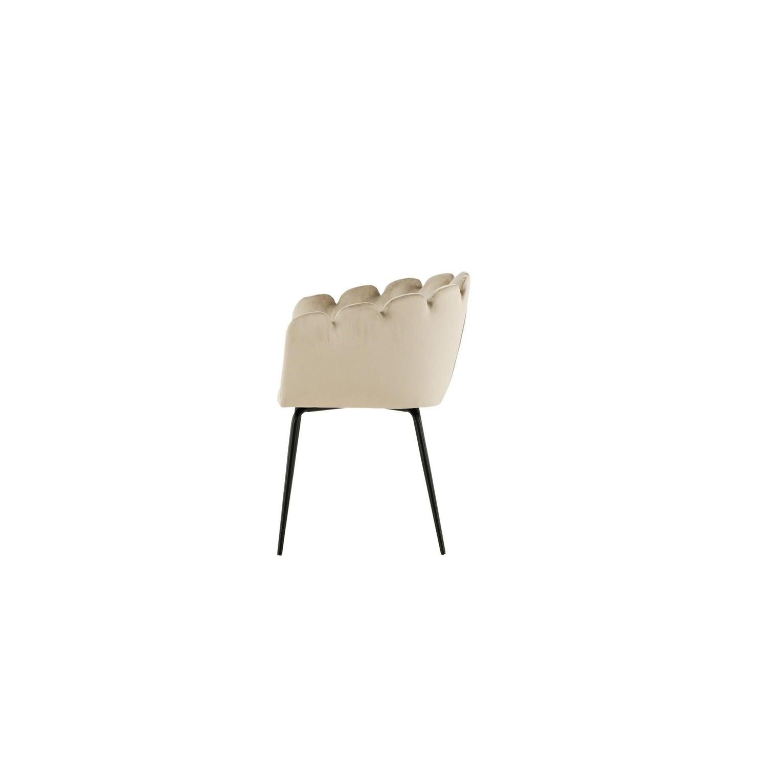 Armlehnenstuhl Limhamn aus Samt - Beige-Armlehnenstuhl-Furniture Fashion-le canapé