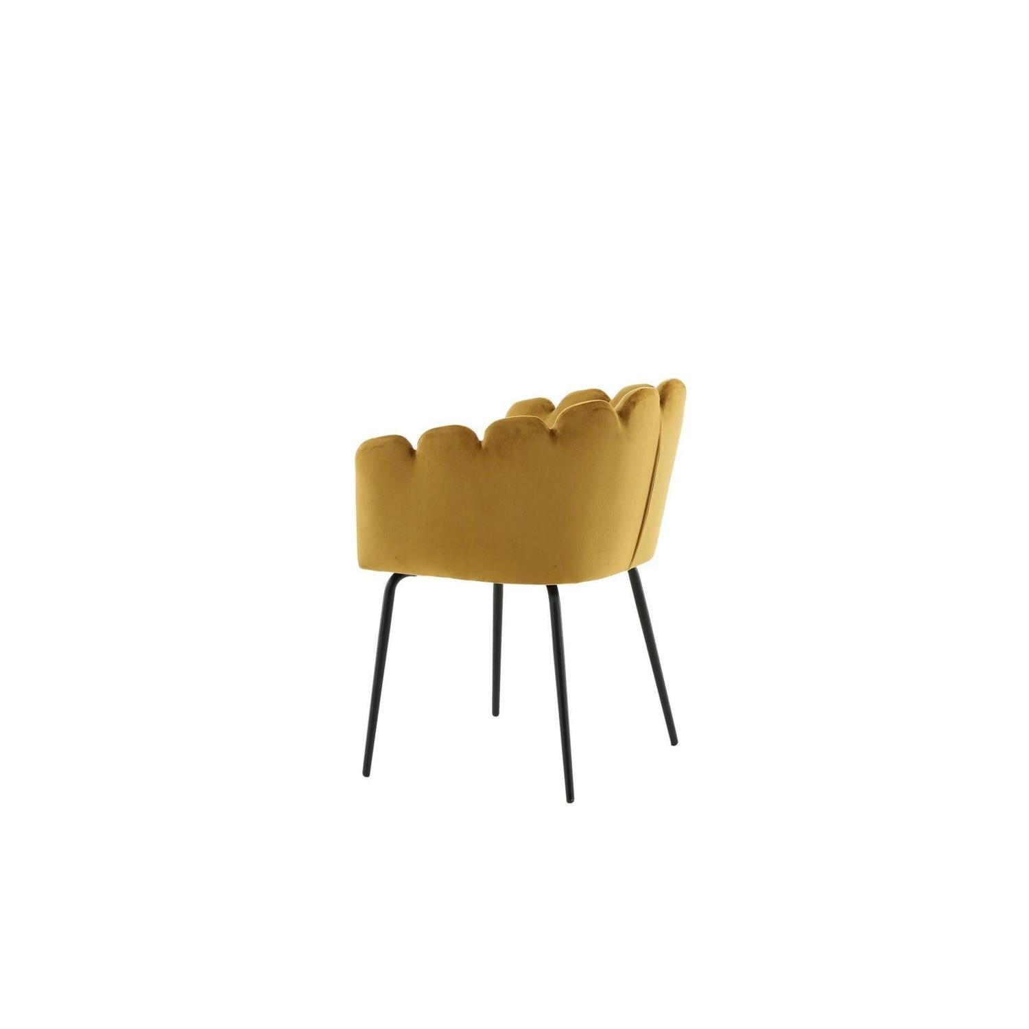Armlehnenstuhl Limhamn aus Samt - Gelb-Armlehnenstuhl-Furniture Fashion-le canapé