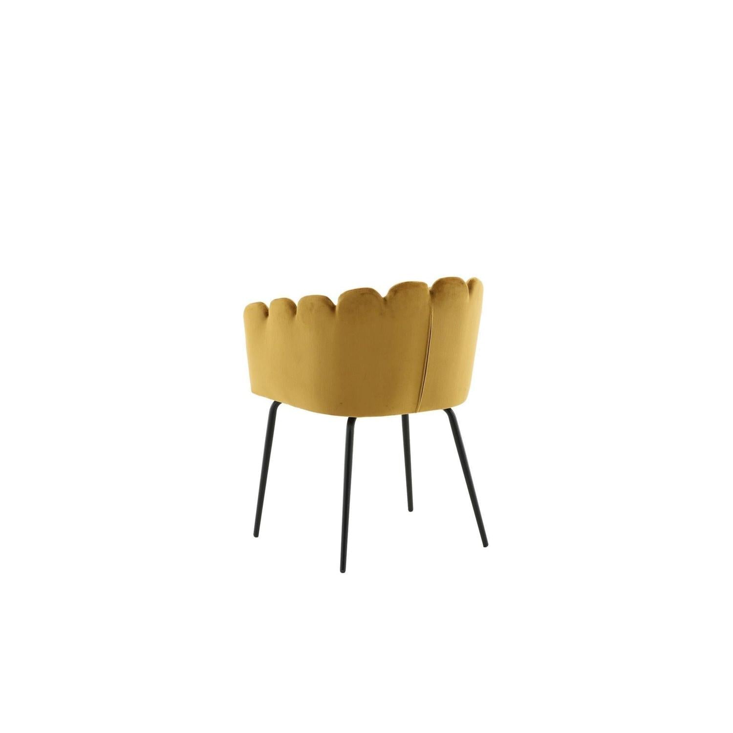 Armlehnenstuhl Limhamn aus Samt - Gelb-Armlehnenstuhl-Furniture Fashion-le canapé