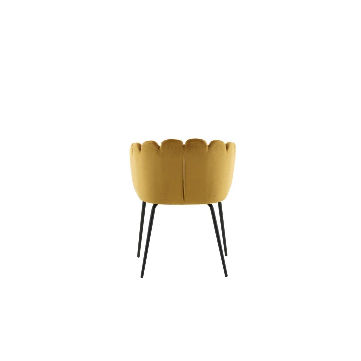 Armlehnenstuhl Limhamn aus Samt - Gelb-Armlehnenstuhl-Furniture Fashion-le canapé