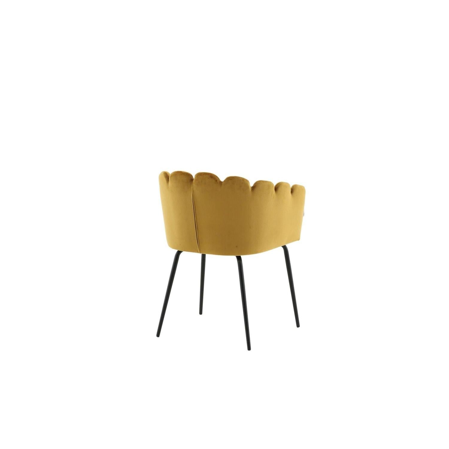Armlehnenstuhl Limhamn aus Samt - Gelb-Armlehnenstuhl-Furniture Fashion-le canapé