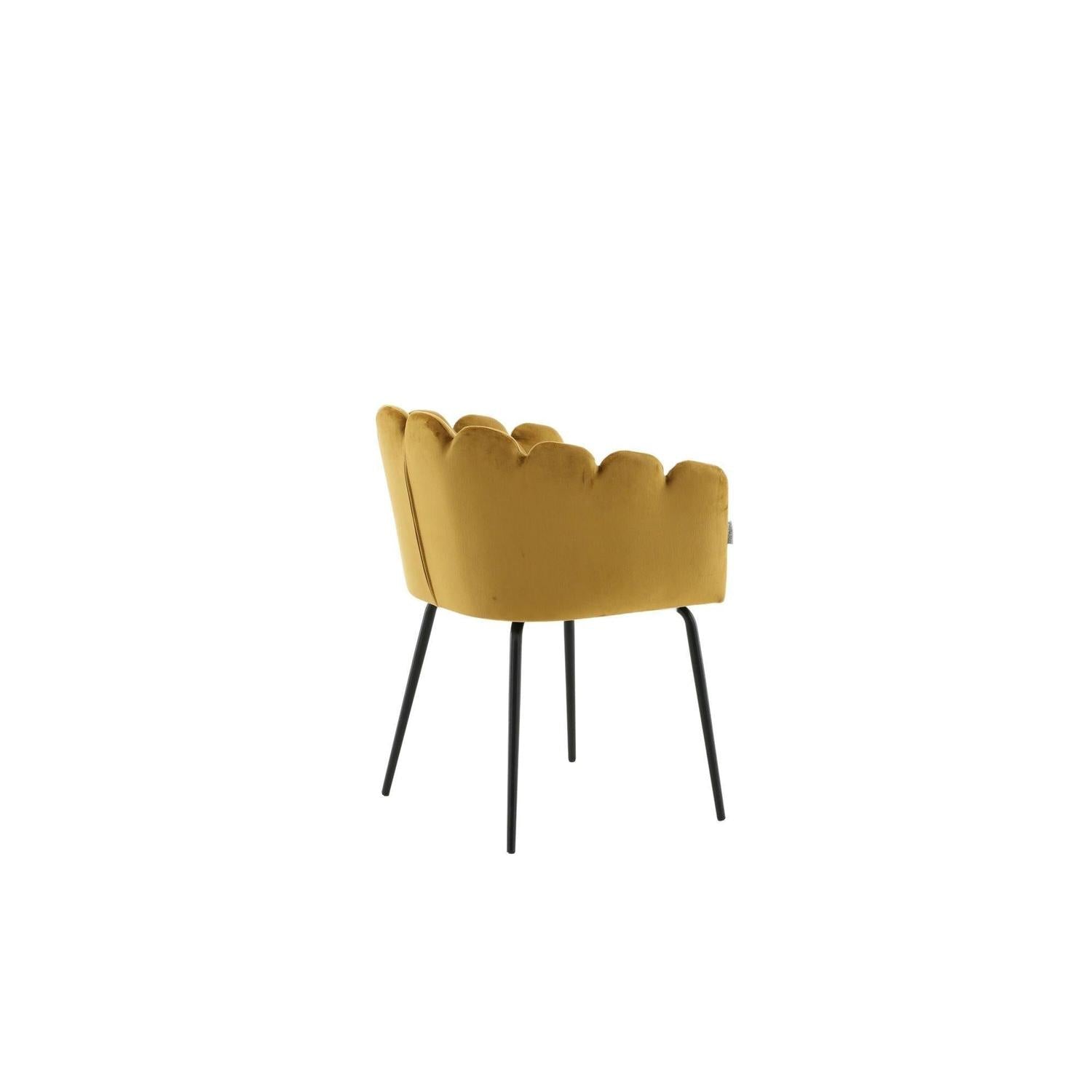 Armlehnenstuhl Limhamn aus Samt - Gelb-Armlehnenstuhl-Furniture Fashion-le canapé