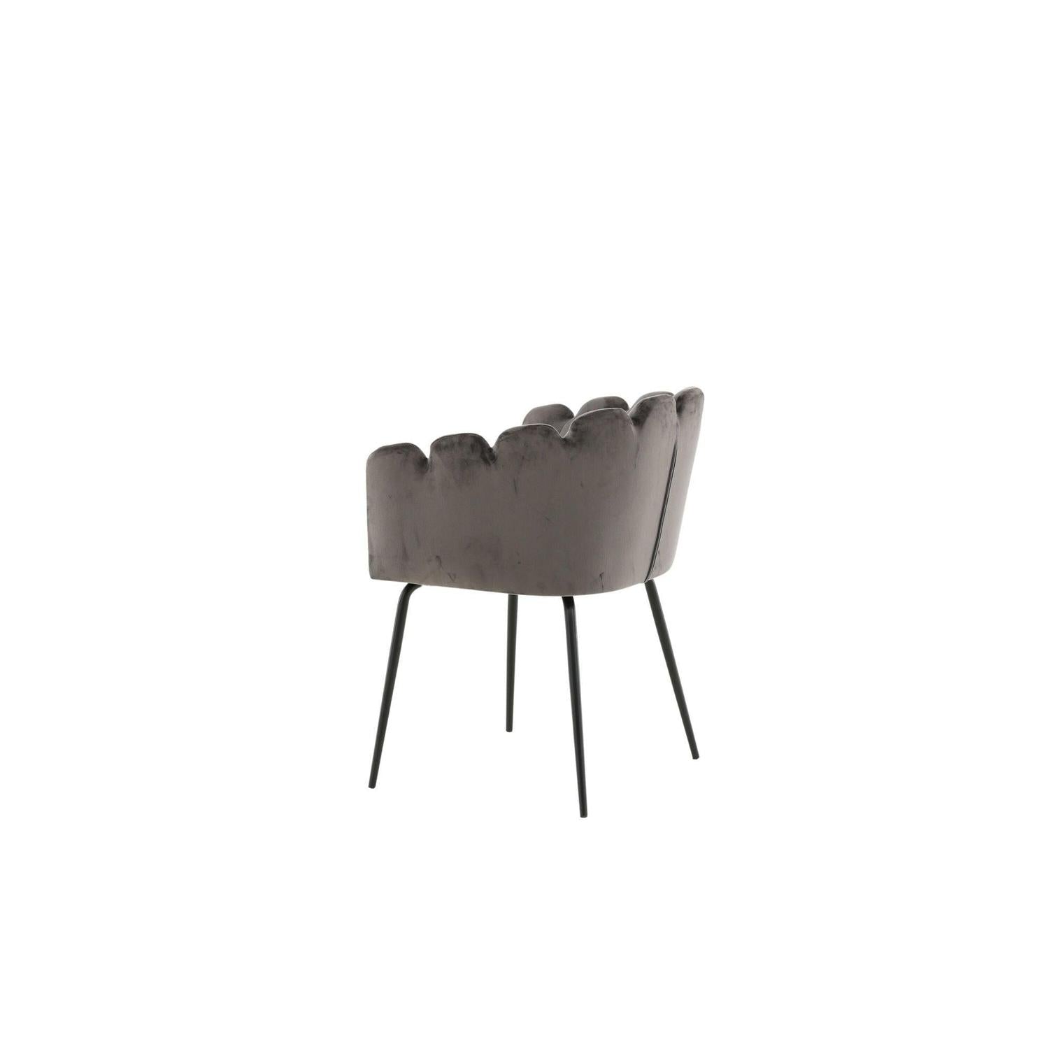 Armlehnenstuhl Limhamn aus Samt - Grau-Armlehnenstuhl-Furniture Fashion-le canapé