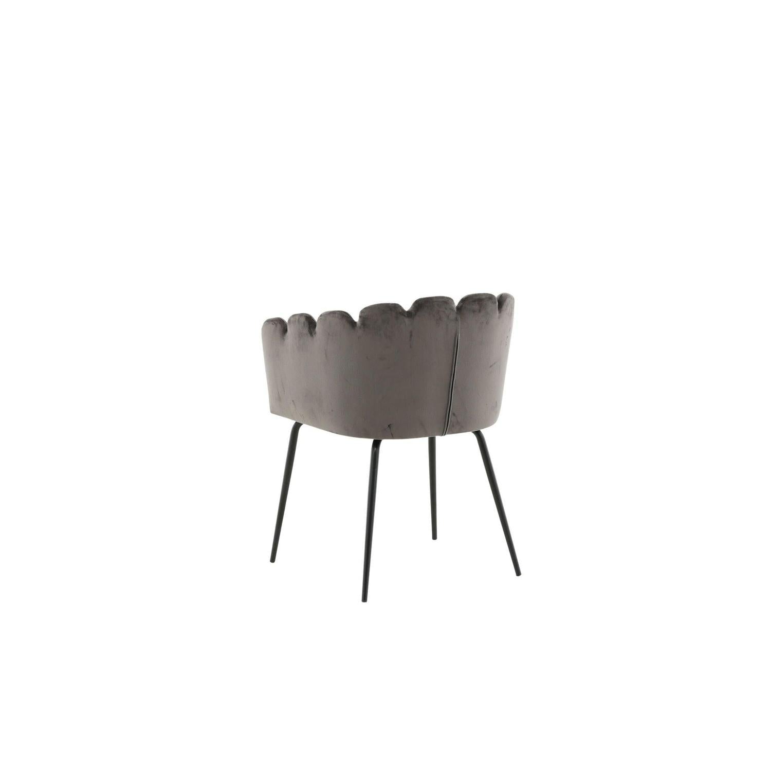 Armlehnenstuhl Limhamn aus Samt - Grau-Armlehnenstuhl-Furniture Fashion-le canapé