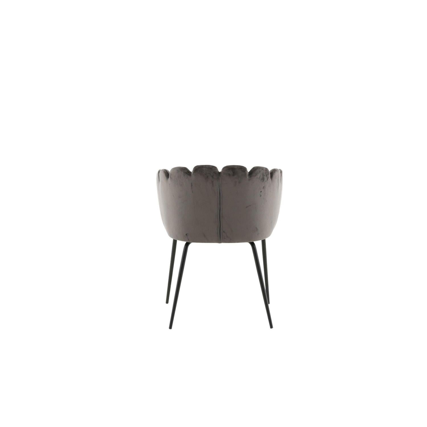 Armlehnenstuhl Limhamn aus Samt - Grau-Armlehnenstuhl-Furniture Fashion-le canapé