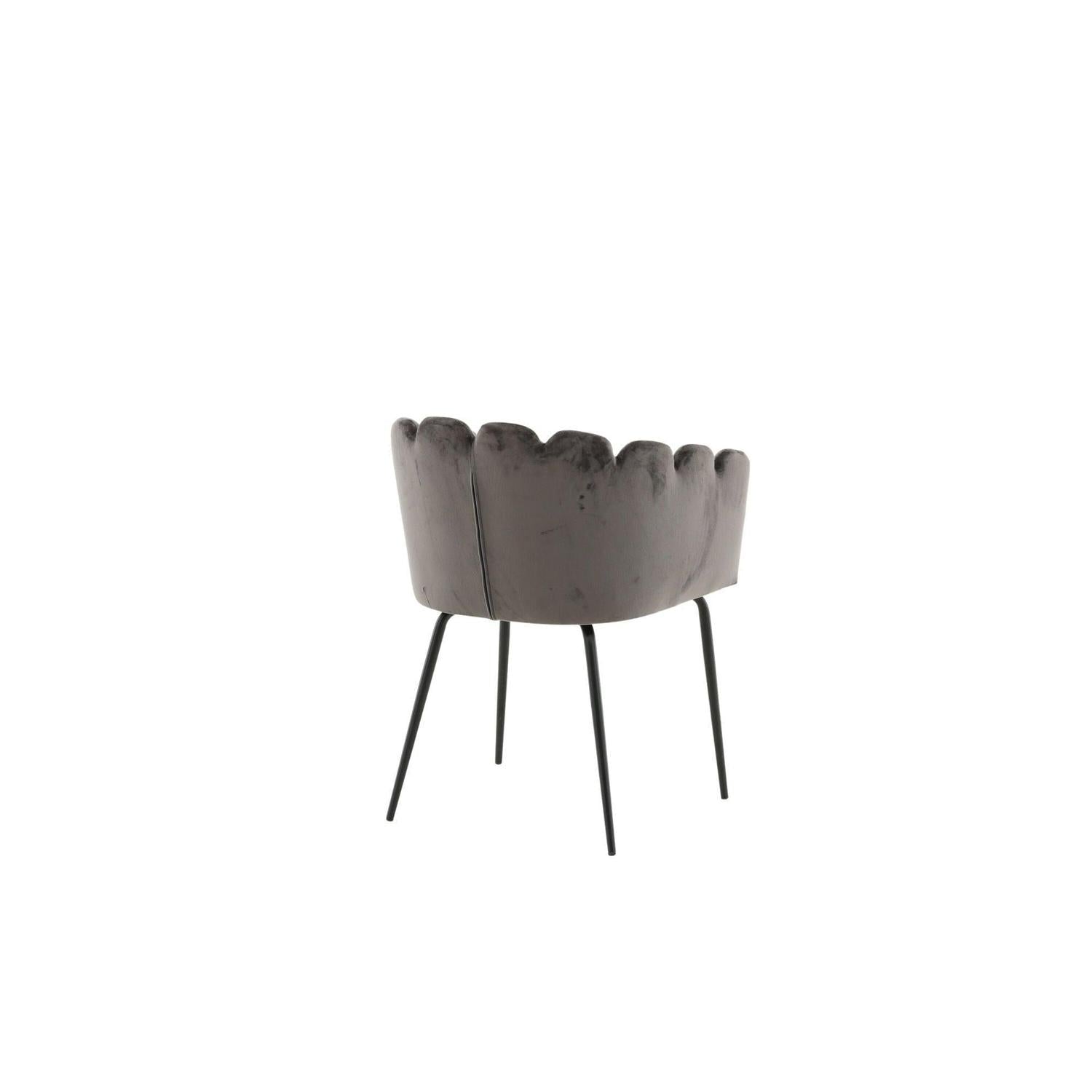 Armlehnenstuhl Limhamn aus Samt - Grau-Armlehnenstuhl-Furniture Fashion-le canapé