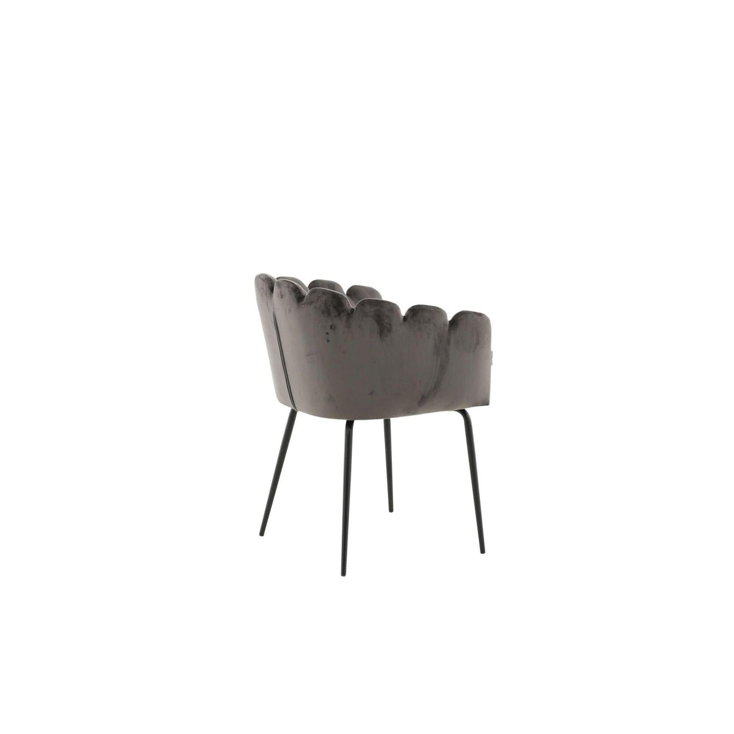 Armlehnenstuhl Limhamn aus Samt - Grau-Armlehnenstuhl-Furniture Fashion-le canapé
