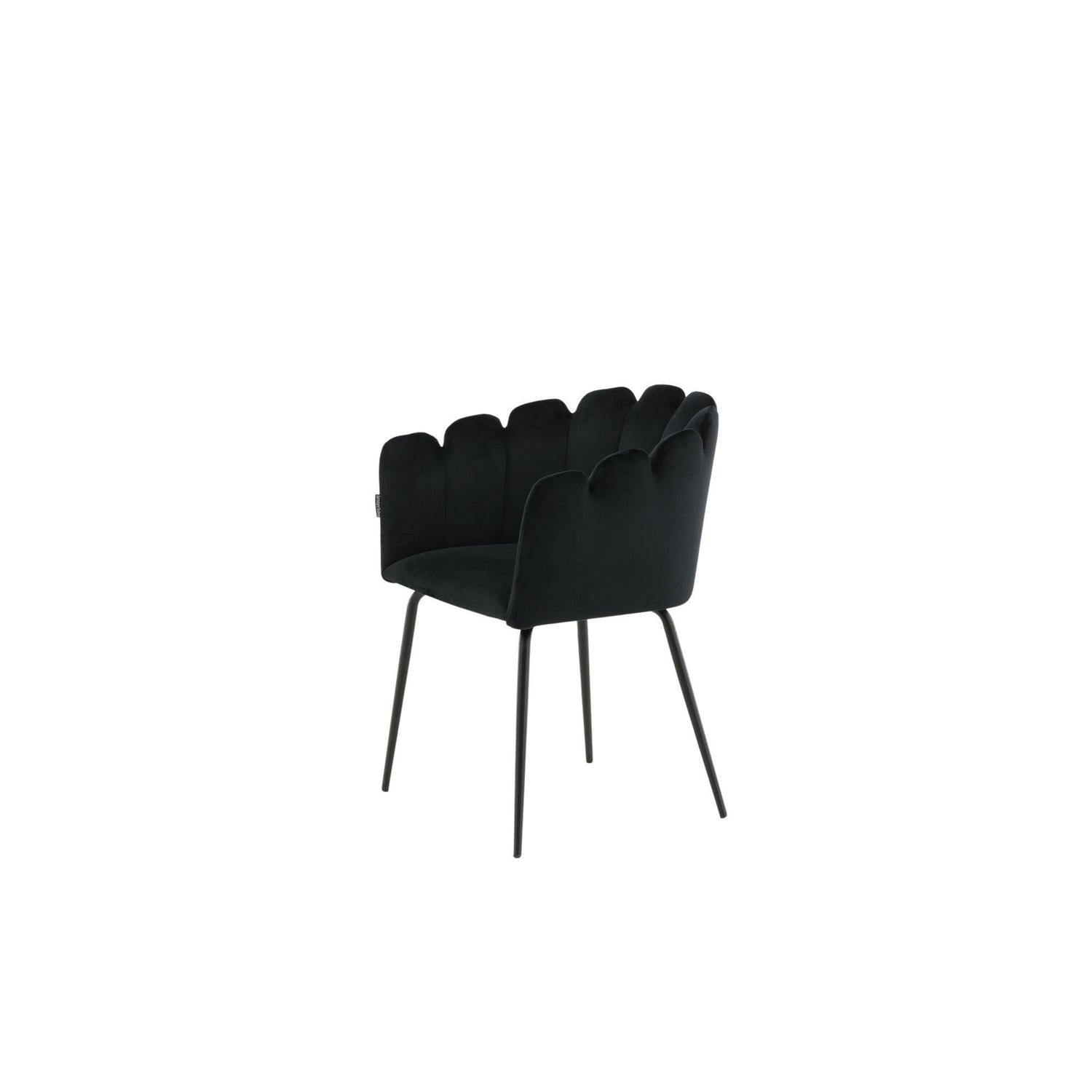 Armlehnenstuhl Limhamn aus Samt - Schwarz-Armlehnenstuhl-Furniture Fashion-le canapé