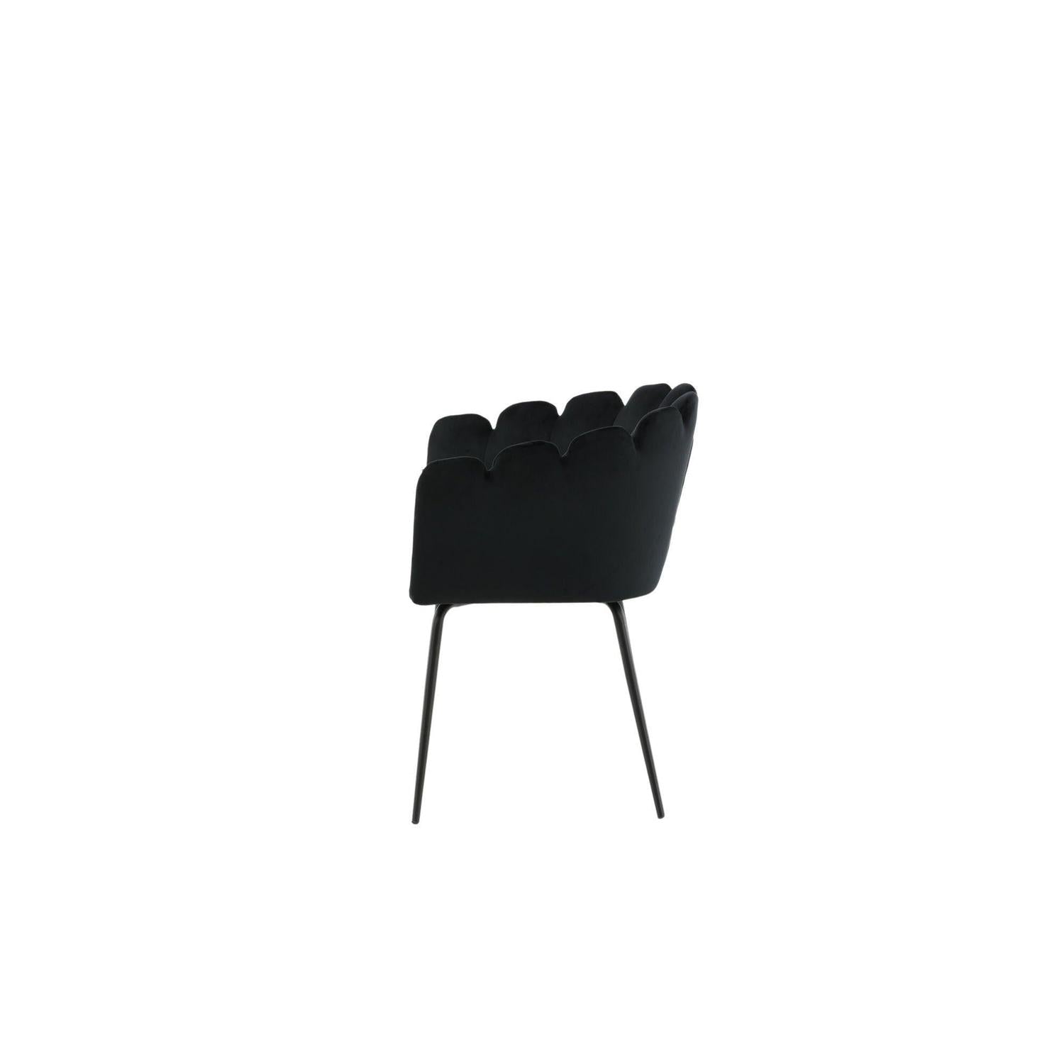 Armlehnenstuhl Limhamn aus Samt - Schwarz-Armlehnenstuhl-Furniture Fashion-le canapé